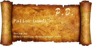 Pallos Domán névjegykártya